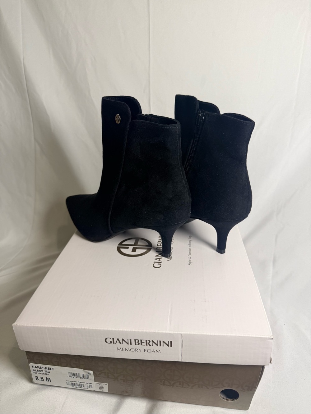 Giani Bernini Caminna booties black pointed toe kitten heel size 8.5 - Picture 4 of 5